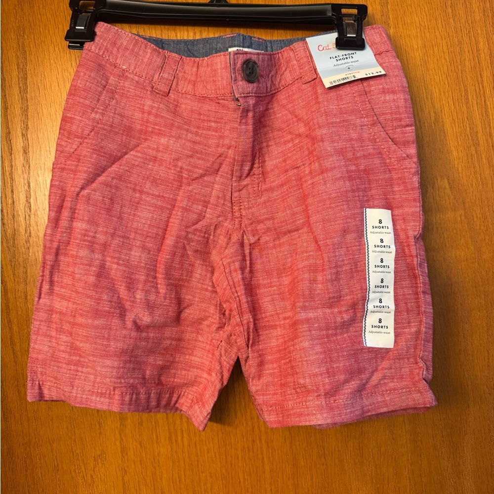 Cat & Jack Red Flat Front Boys Shorts